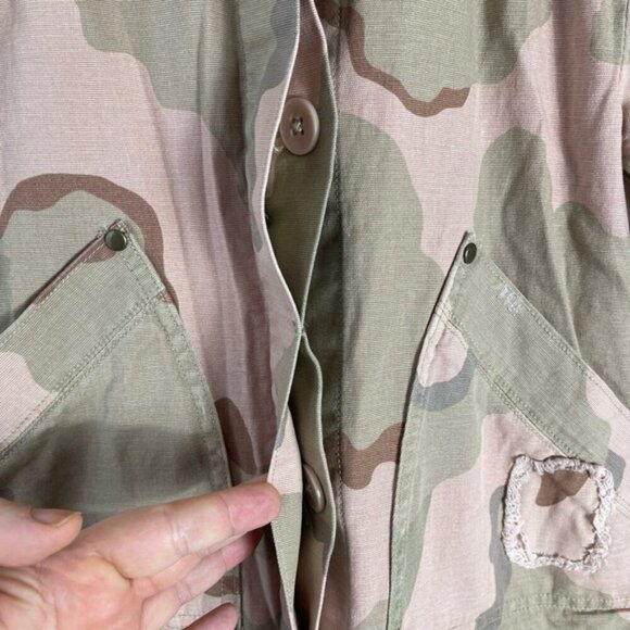 Anthropologie Lida Pink Camo Utility Jacket Size Medium Camouflage Coat Military - Picture 6 of 13